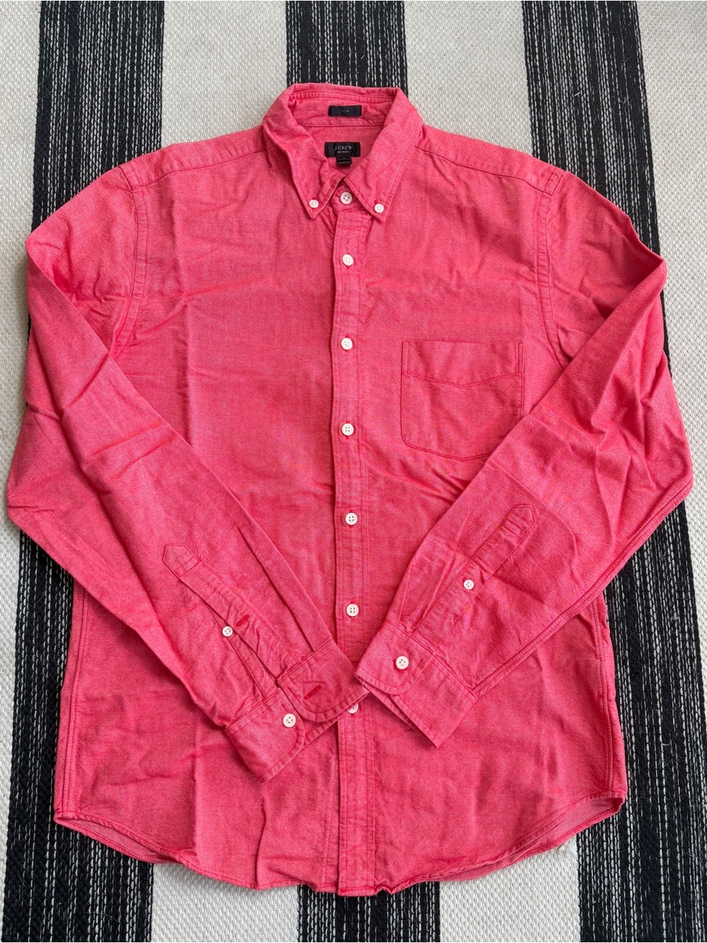 J.Crew Men's Coral Cotton Button-Down Long Sleeve Slim Fit Shirt Size M